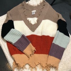 Oversized Frayd Distressed Sweater! Sz Medium!